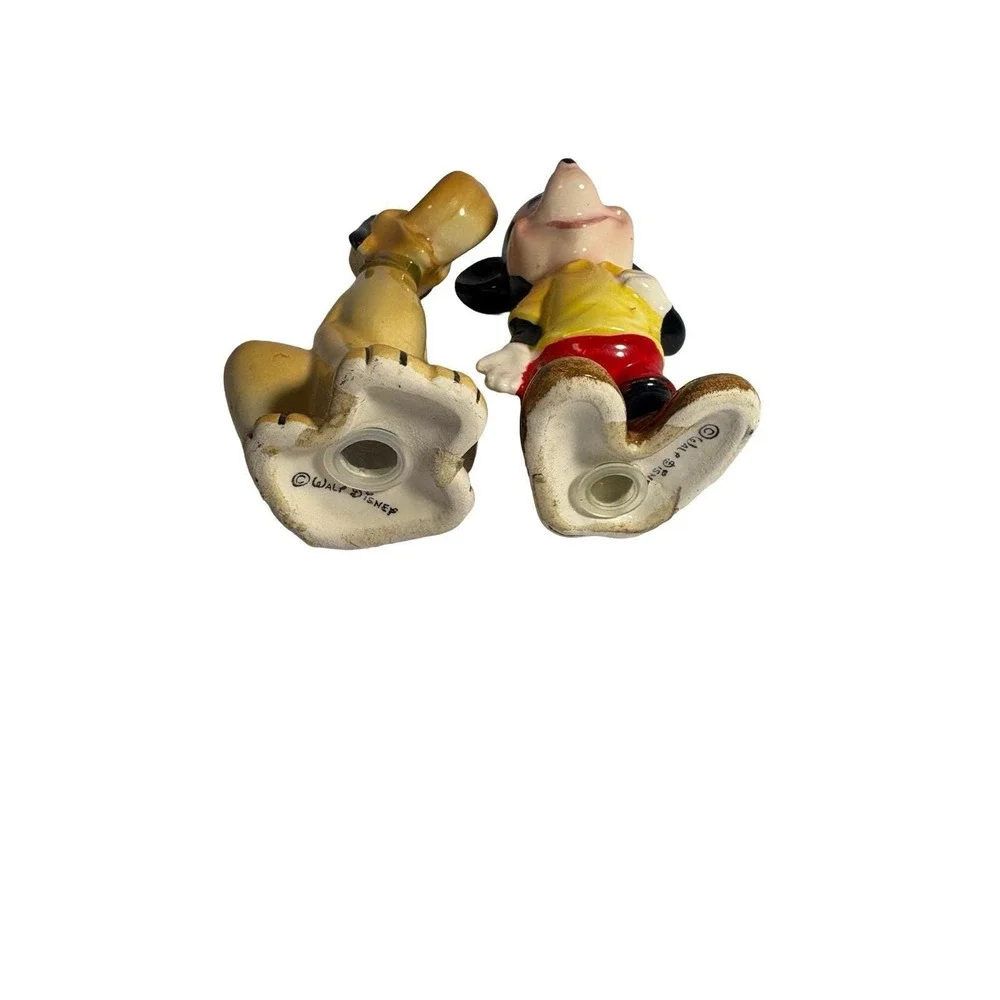 Vintage and Rare Disney‎ Mickey and Pluto Salt and Pepper Set 1960s